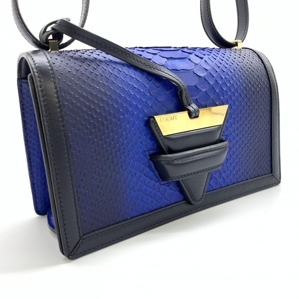 Loewe Barcelona Shoulder Bag Python Mini Leather … - image 2